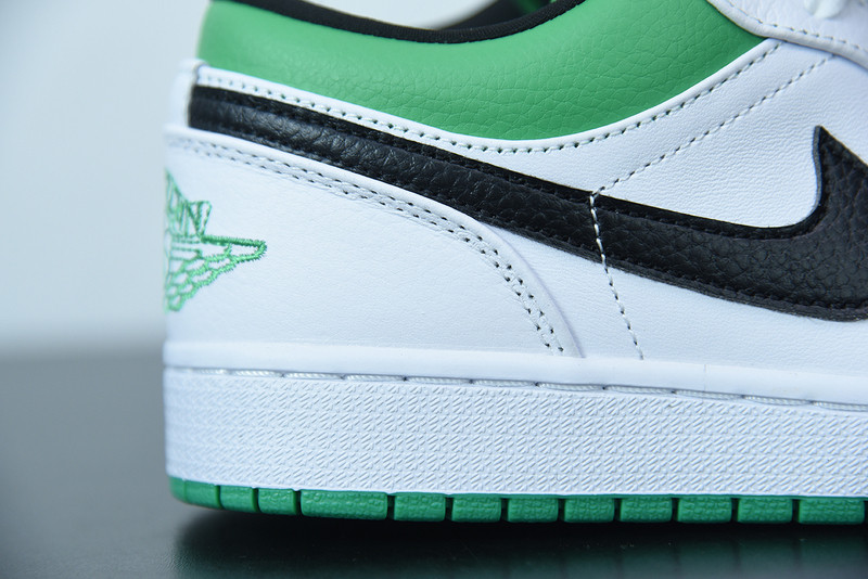 air jordan 1 low white lucky green black 553558-129