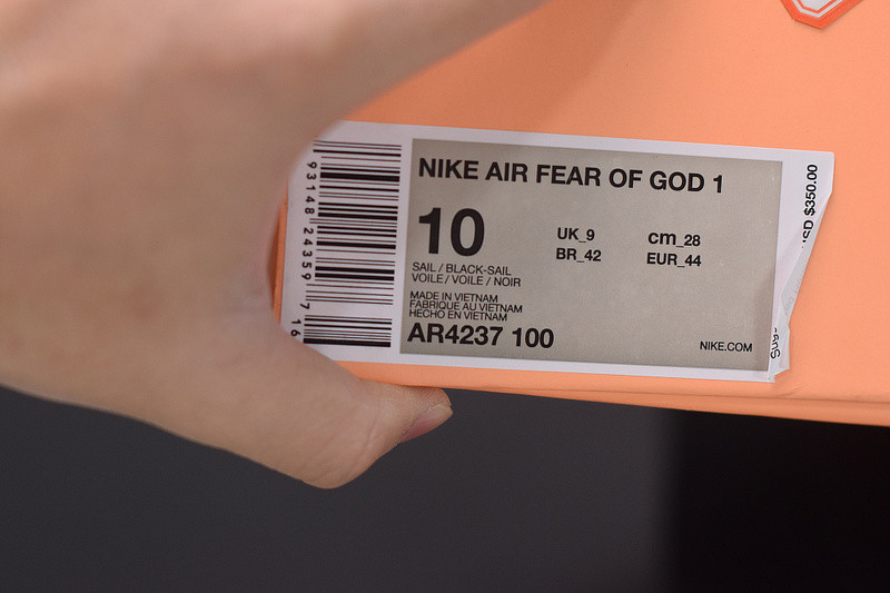 nike air fear of god 1 “sail” ar4237-100